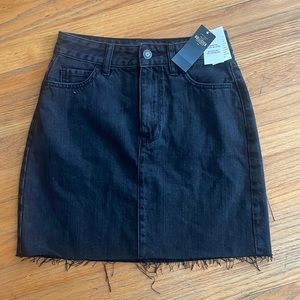 NWT Hollister Black Denim High-Rise Skirt